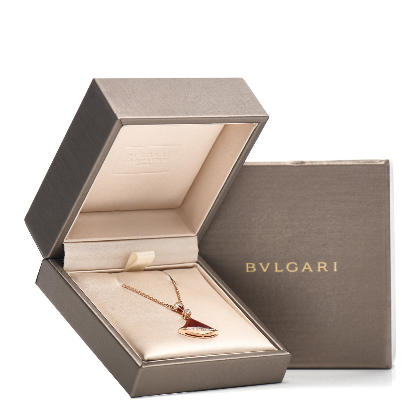 18K Rose Gold Diamond Carnelian Large Divas' Dream Pendant Necklace