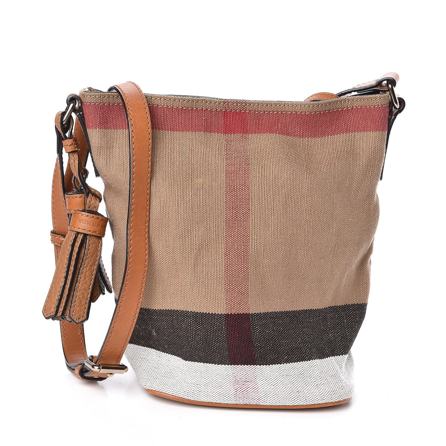 Canvas Mega Check Mini Ashby Tassel Crossbody Saddle Brown