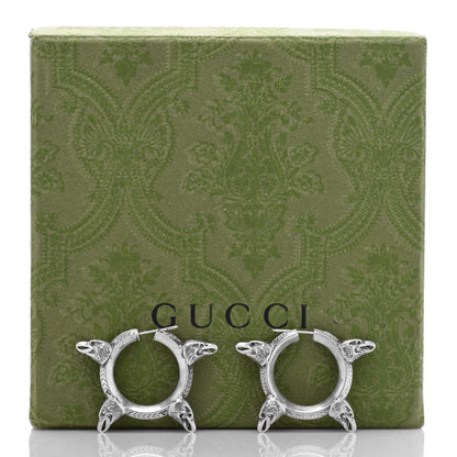 Gucci Sterling Silver Anger Forest Eagle Hoop Earrings 5 of 5