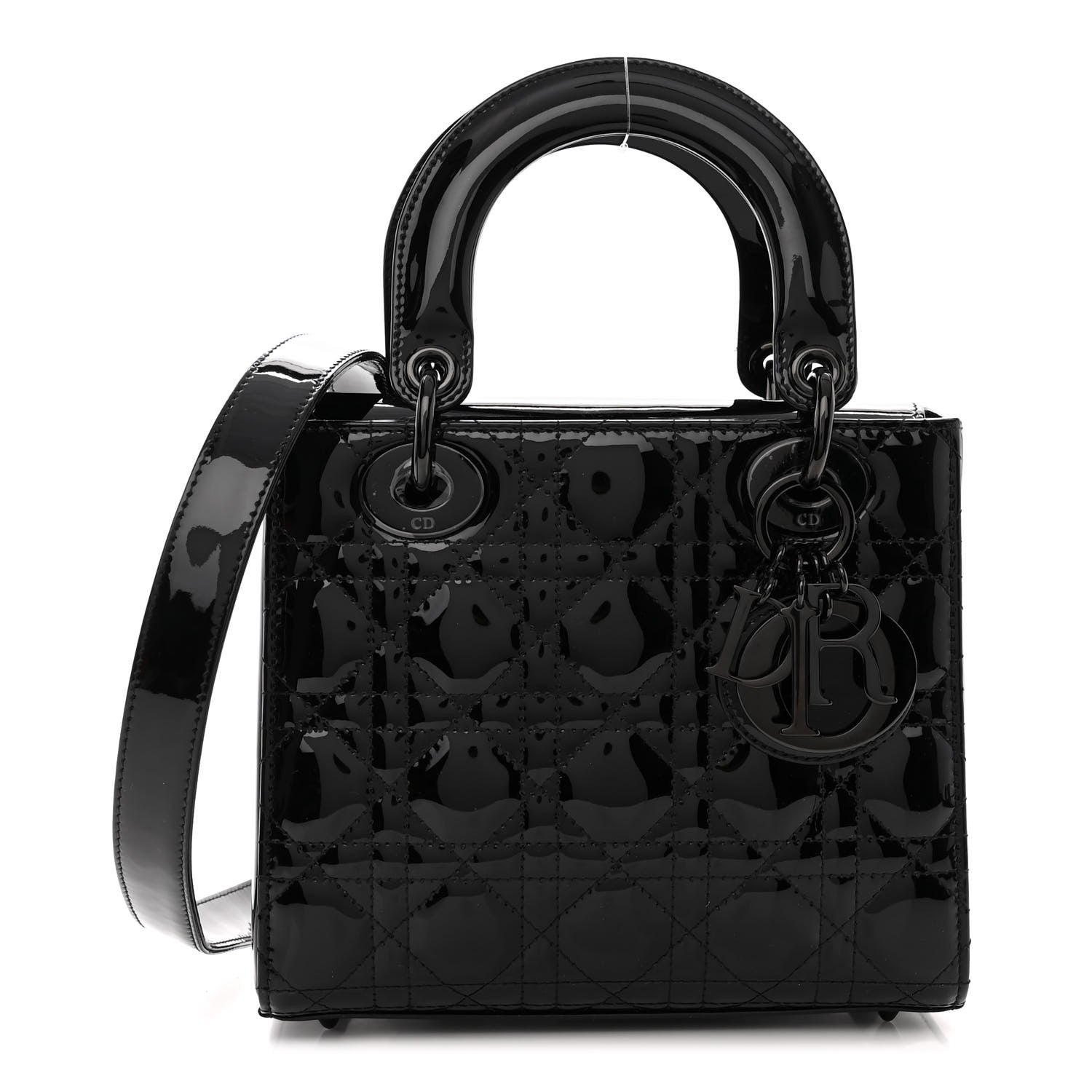 Christian Dior Ultraglossy Patent Cannage Small Lady Dior Black 1 of 11