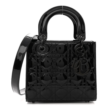 Christian Dior Ultraglossy Patent Cannage Small Lady Dior Black 1 of 11