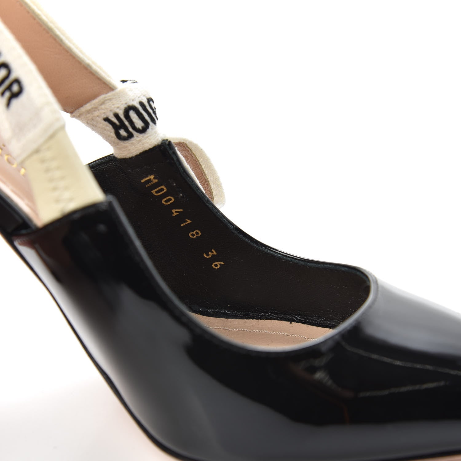 Christian Dior Patent Ribbon J'Adior Slingback 100mm Pumps 36 Black 9 of 9