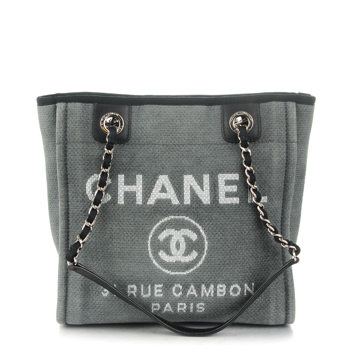 Canvas Mini Deauville Tote Dark Grey