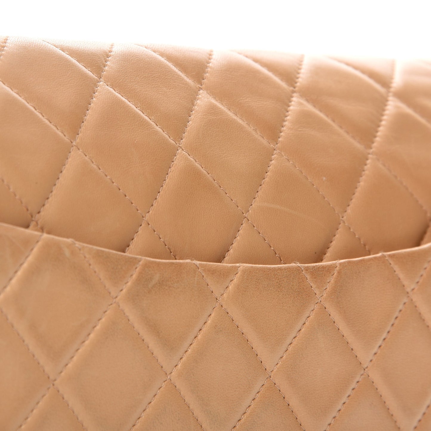 Lambskin Quilted Clutch Flap Beige