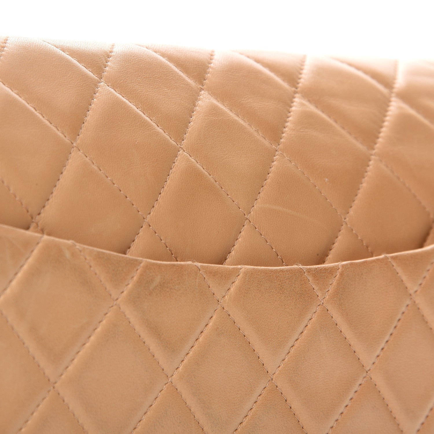 Chanel Lambskin Quilted Clutch Flap Beige 9 of 11