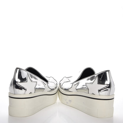 Stella McCartney Metallic Patent Alter Nappa Binx Star Slip On Platform Sneaker 38 Silver 6 of 11