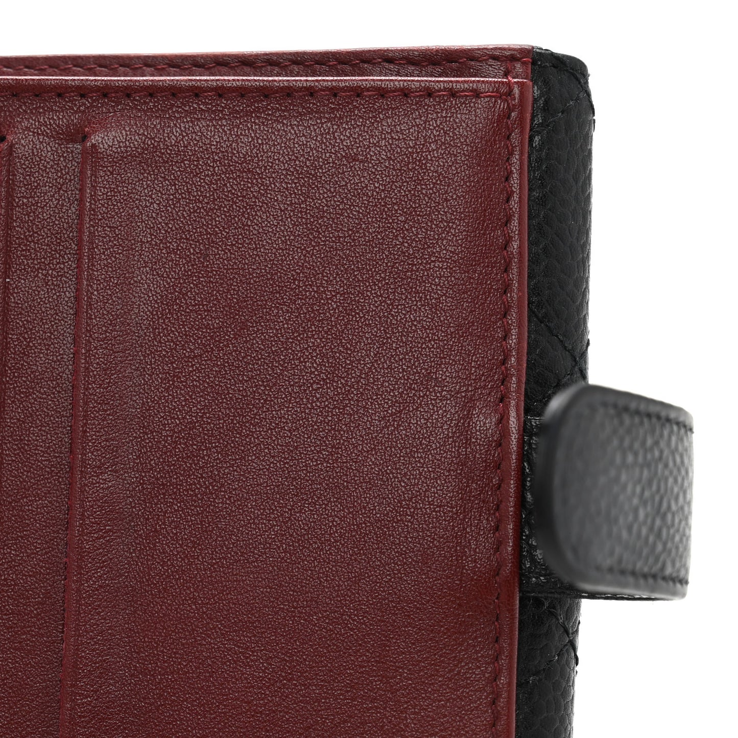 Caviar Quilted Compact French Flap Wallet Black
