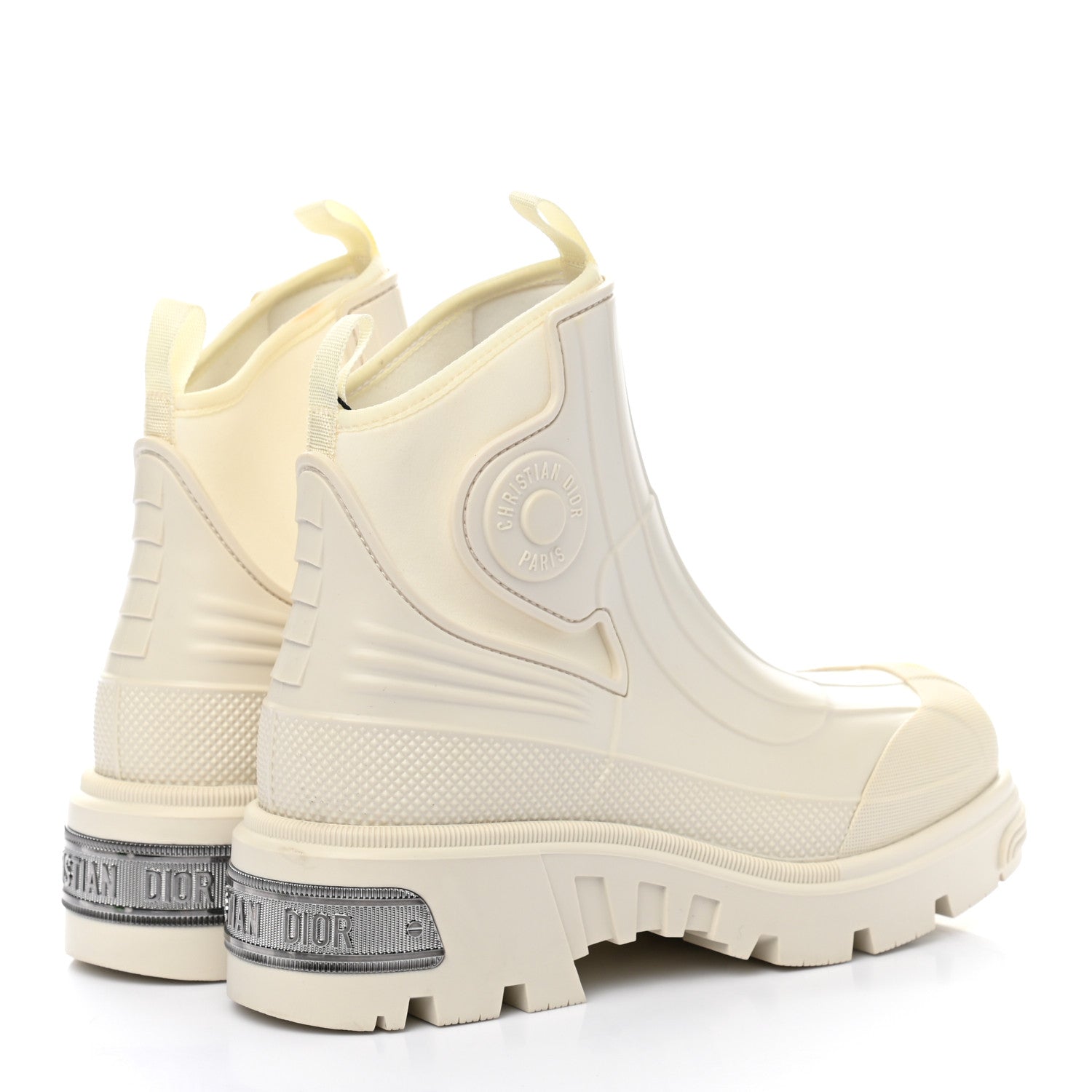Christian Dior Neoprene Rubber Dior Genesis 30mm Ankle Boots 36 Off White 4 of 12