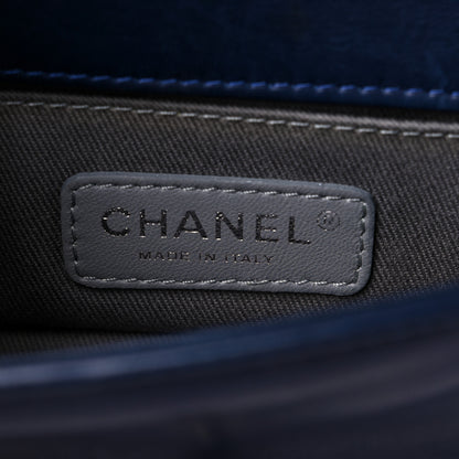 Chanel Velvet Quilted Mini Boy Flap Navy 6 of 10