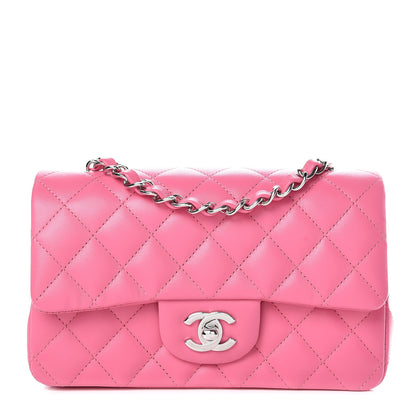 Chanel Lambskin Quilted Mini Rectangular Flap Pink 1 of 10