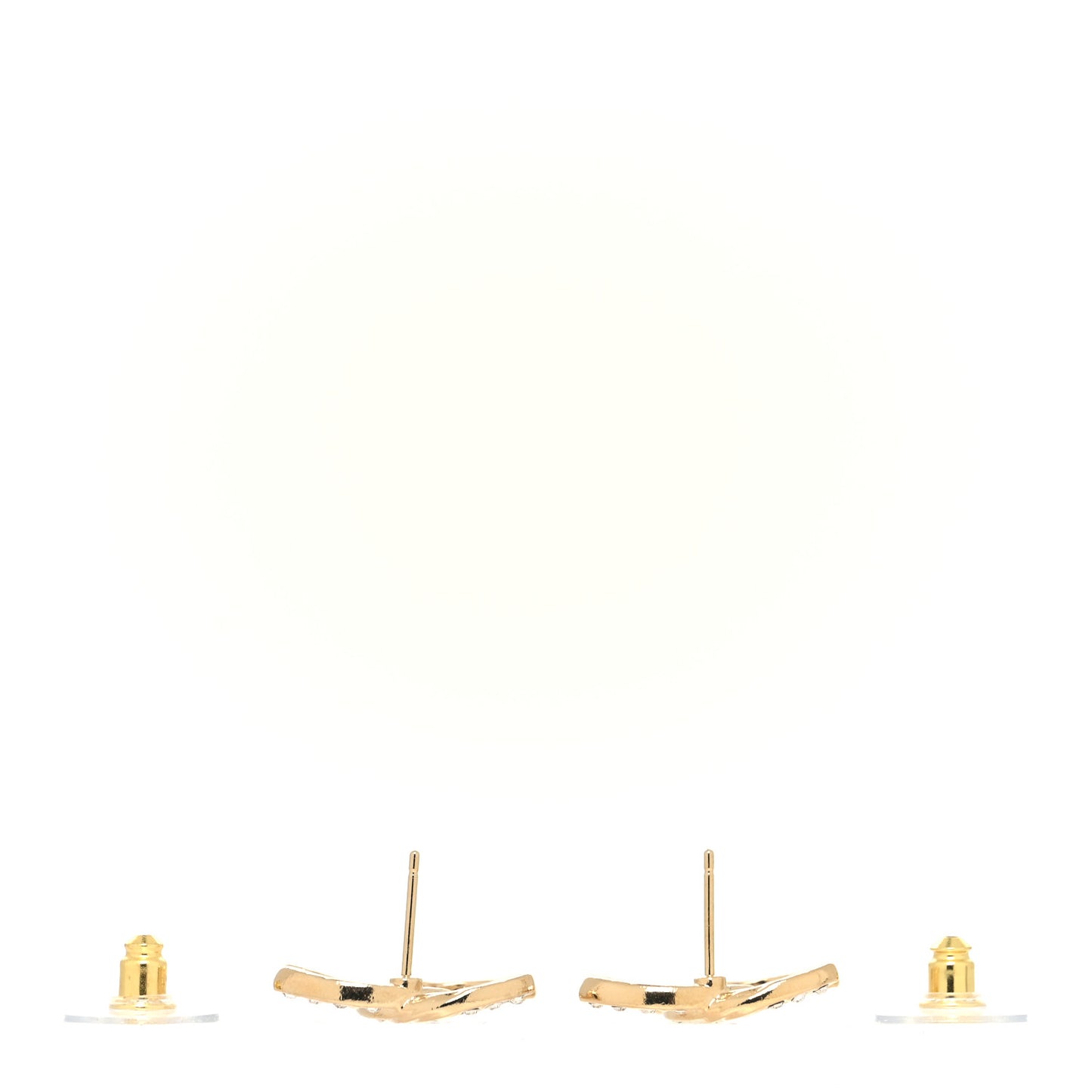 Crystal Large CC Earrings Gold