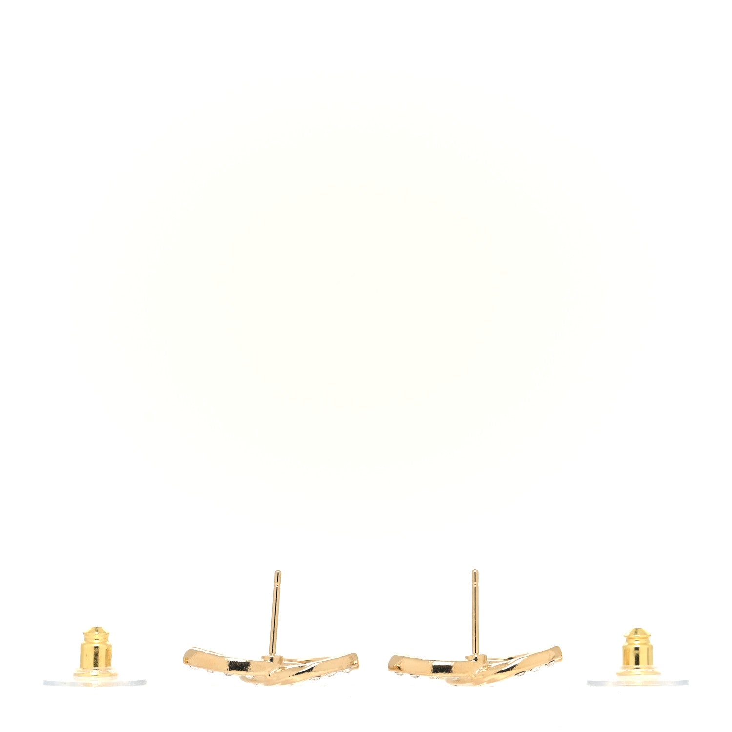 Chanel Crystal Large CC Earrings Gold 3 of 4
