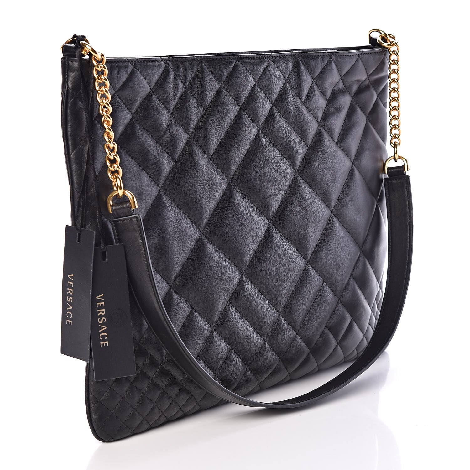 Versace Nappa Quilted Icon Shoulder Bag Black 3 of 9