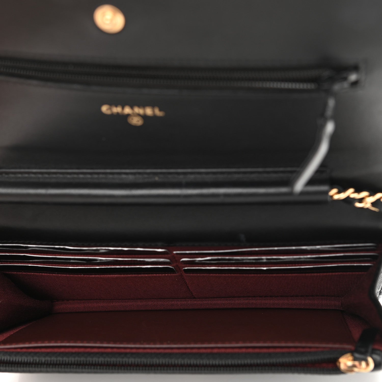 Chanel Lambskin Quilted Wallet On Chain WOC Black 5 of 13