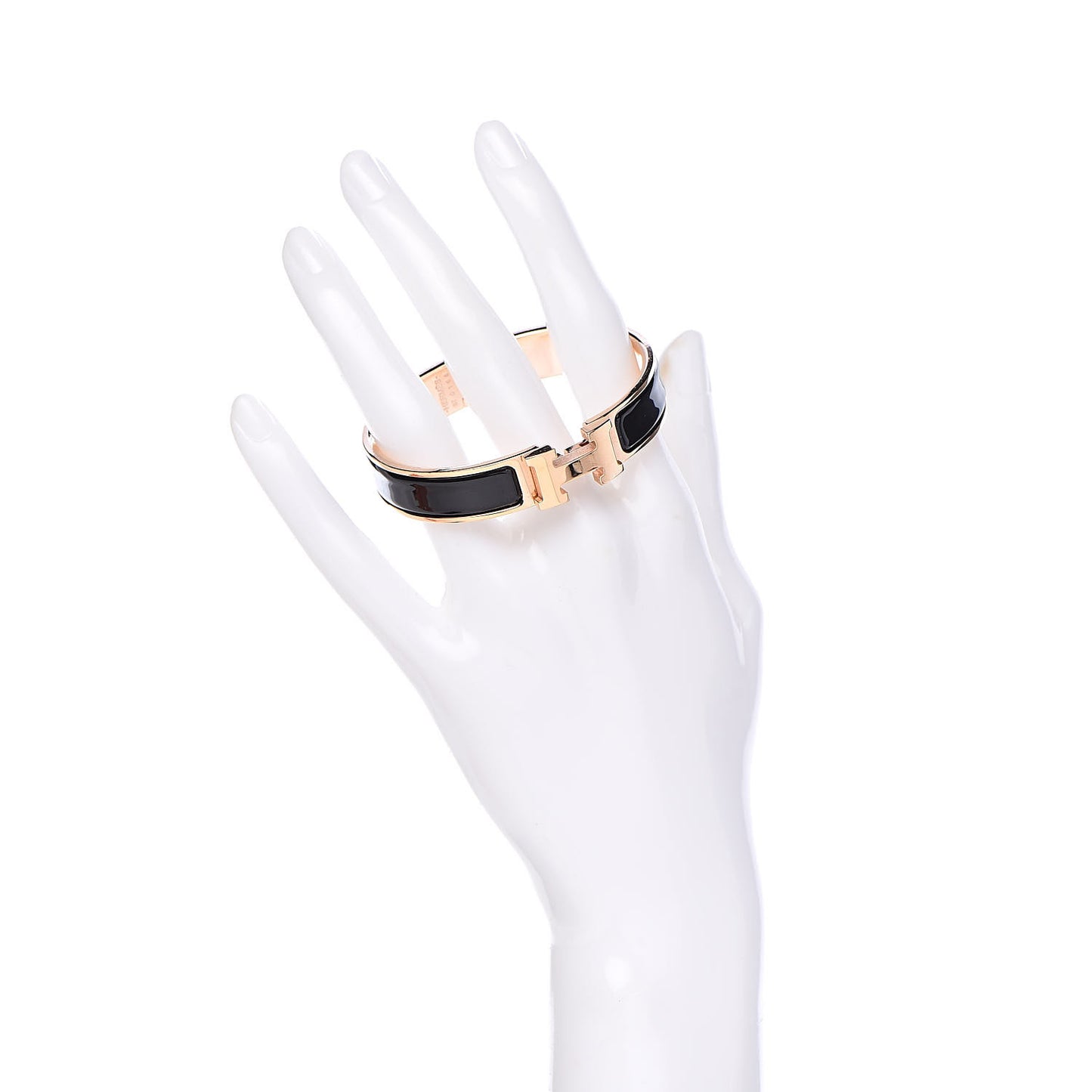 Enamel Narrow Clic Clac H Bracelet PM Black