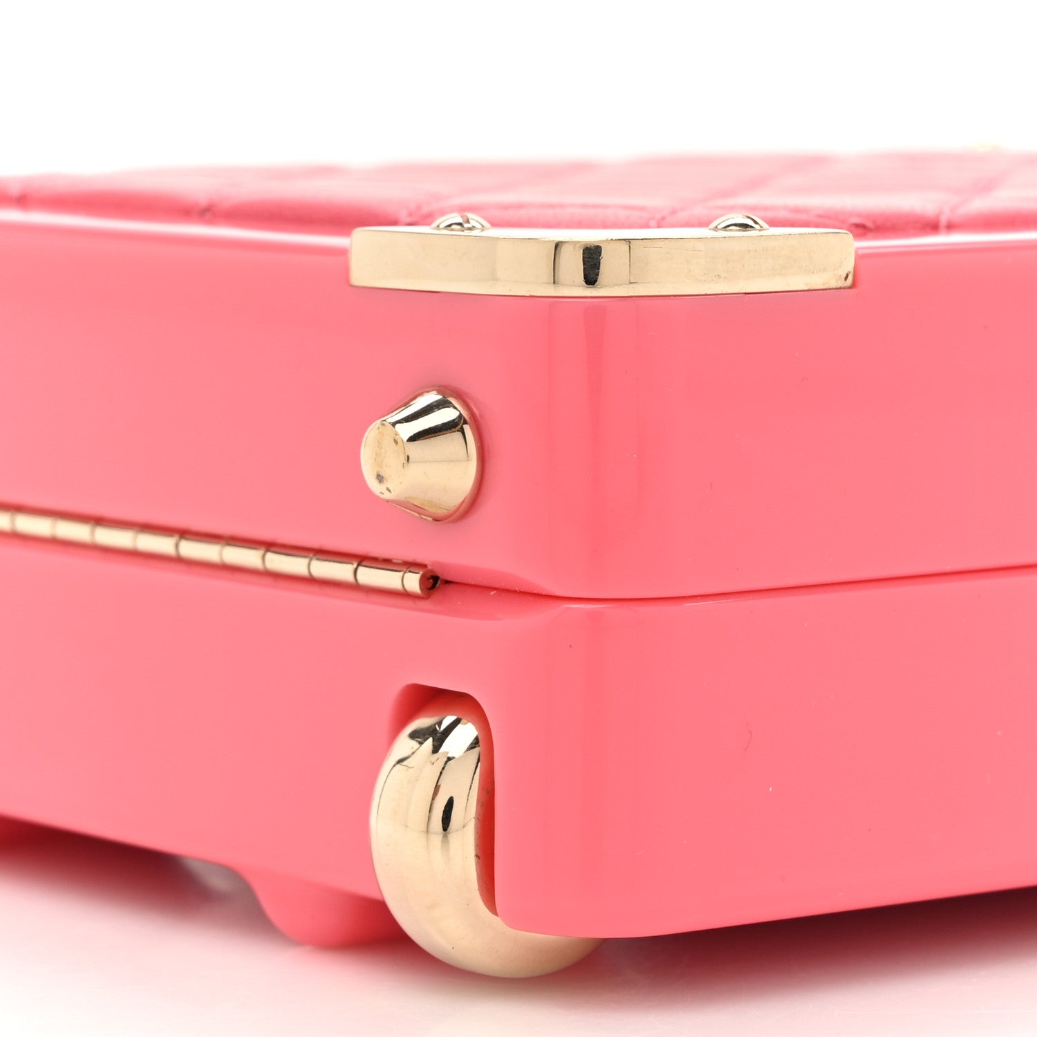 Chanel Plexiglass Lambskin Evening In The Air Mini Trolley Minaudiere Clutch Pink 9 of 11