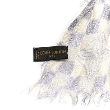 Louis Vuitton Cashmere Silk Damier Azur Scarf 4 of 4