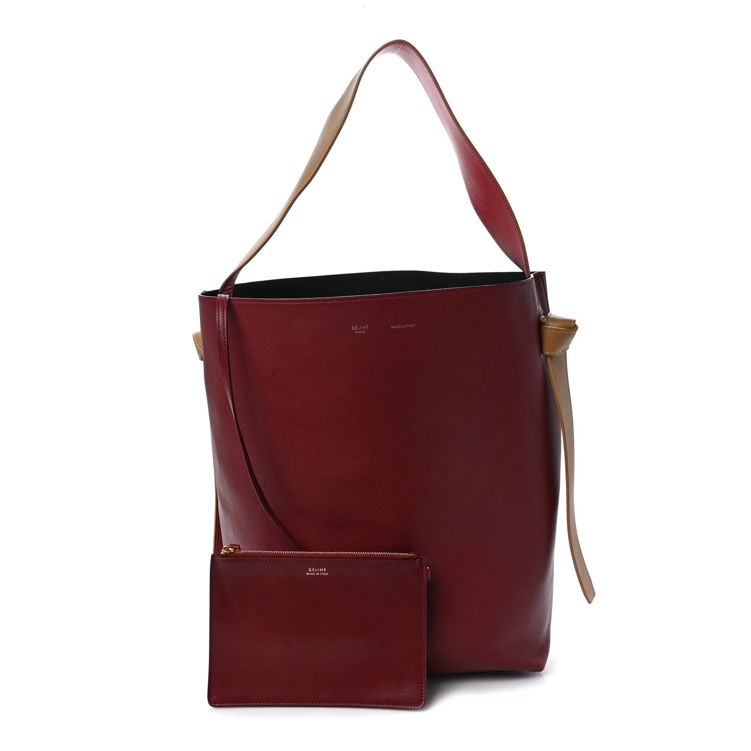 Celine Shiny Smooth Calfskin Small Twisted Cabas Dark Ruby Navy 1 of 11