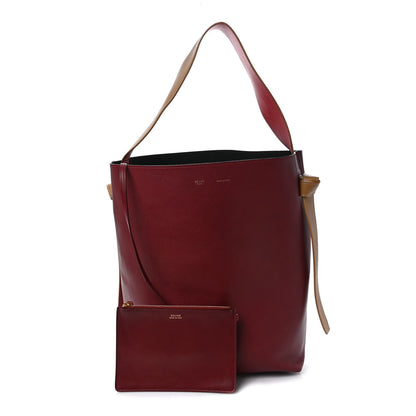 Celine Shiny Smooth Calfskin Small Twisted Cabas Dark Ruby Navy 1 of 11