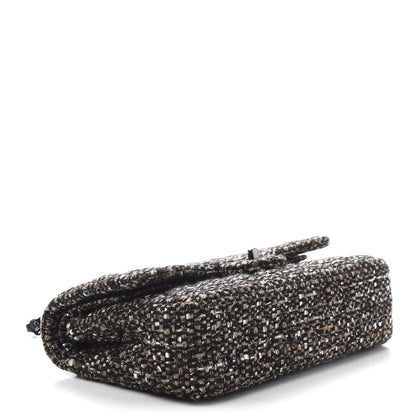 Chanel Tweed Quilted Medium Double Flap Brown 3 of 11