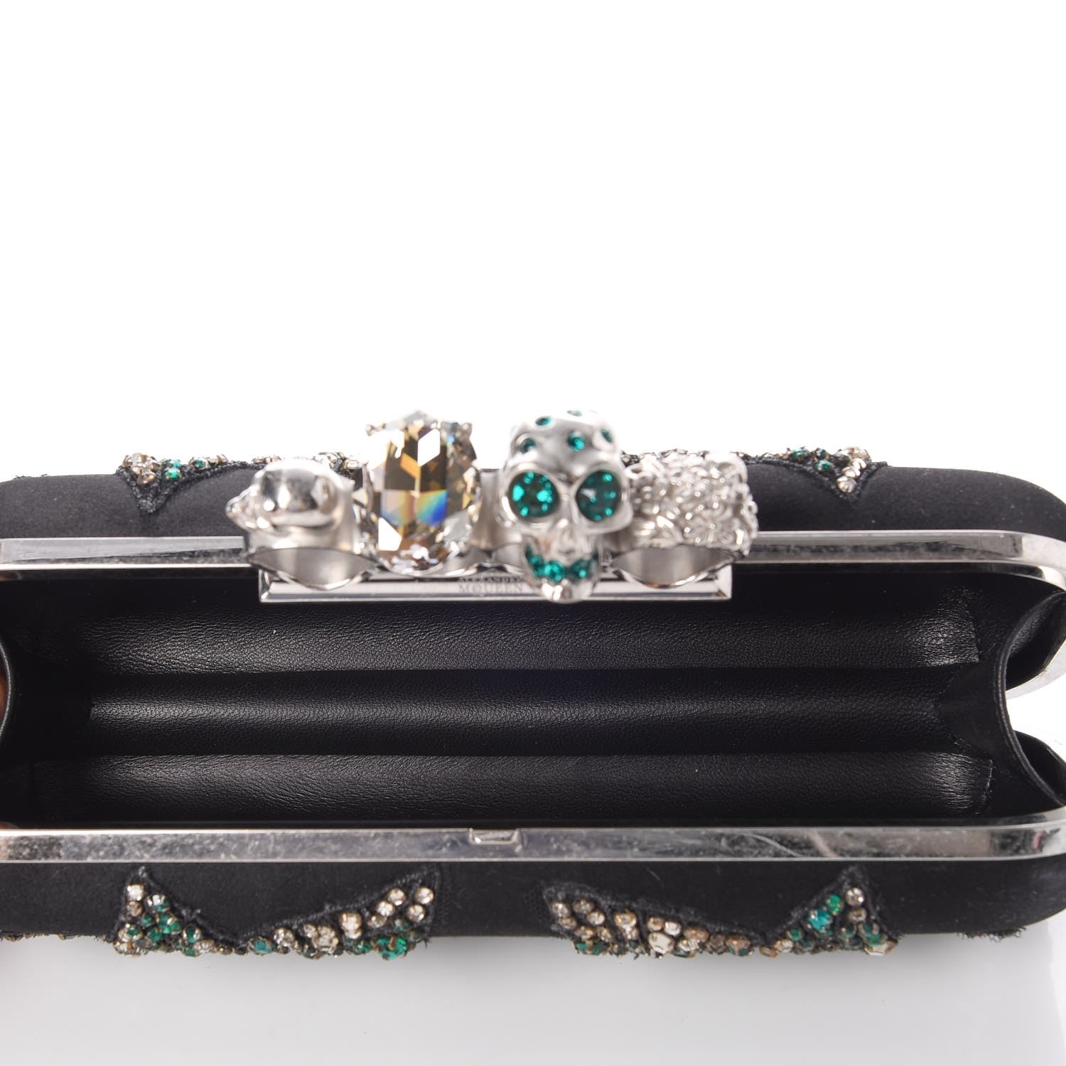 Alexander McQueen Silk Crystal Knucklebox Clutch Black 5 of 10