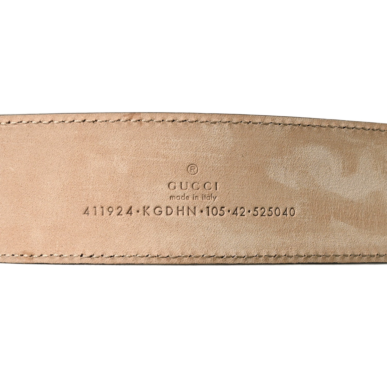 Gucci GG Supreme Monogram Selleria Calfskin Interlocking G 40mm Belt 105 42 Beige Ebony Cocoa 4 of 4