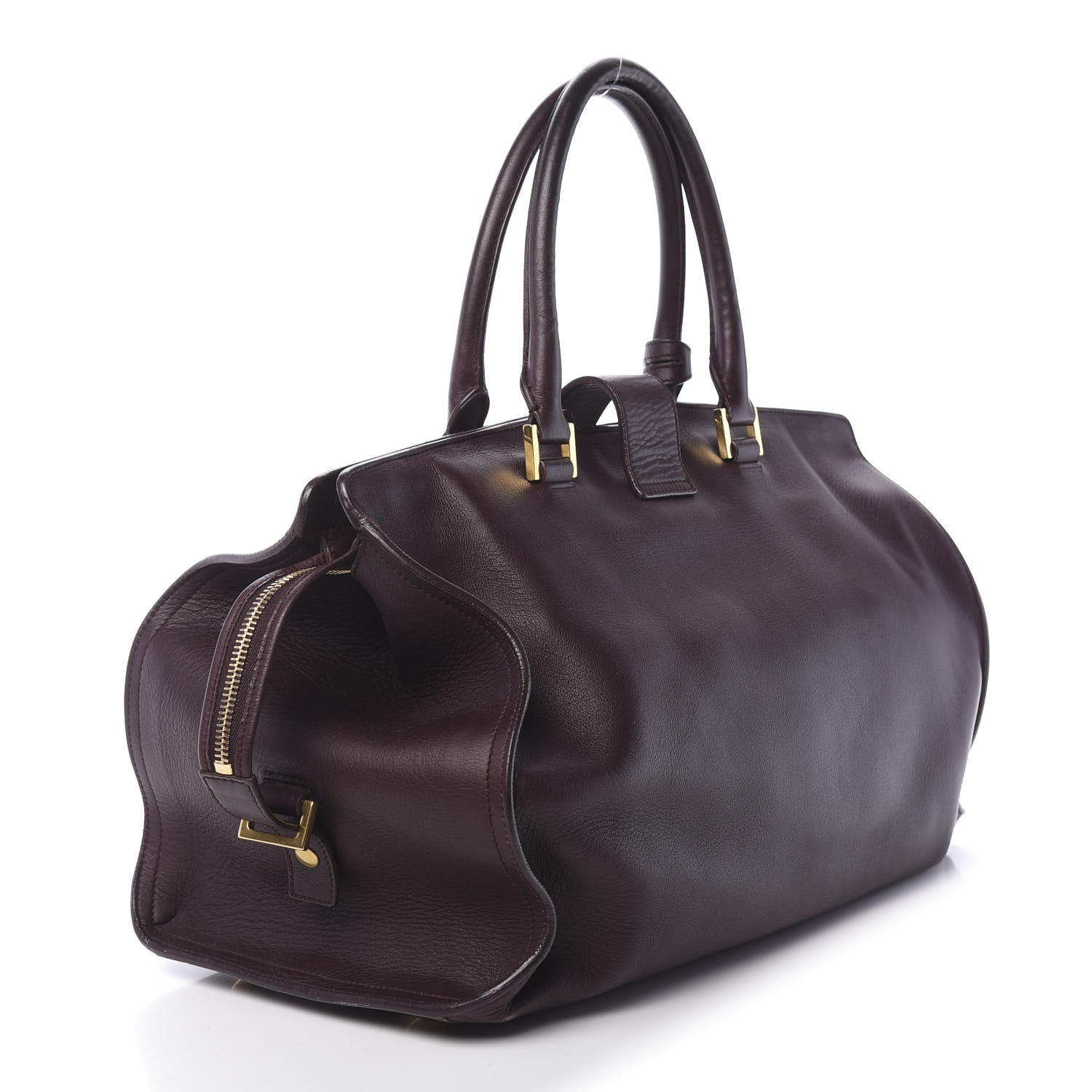 Saint Laurent Calfskin Medium Classic Y Cabas Bordeaux 3 of 12
