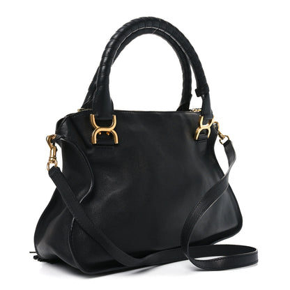 Chloe Calfskin Studded Medium Marcie Satchel Black 3 of 10