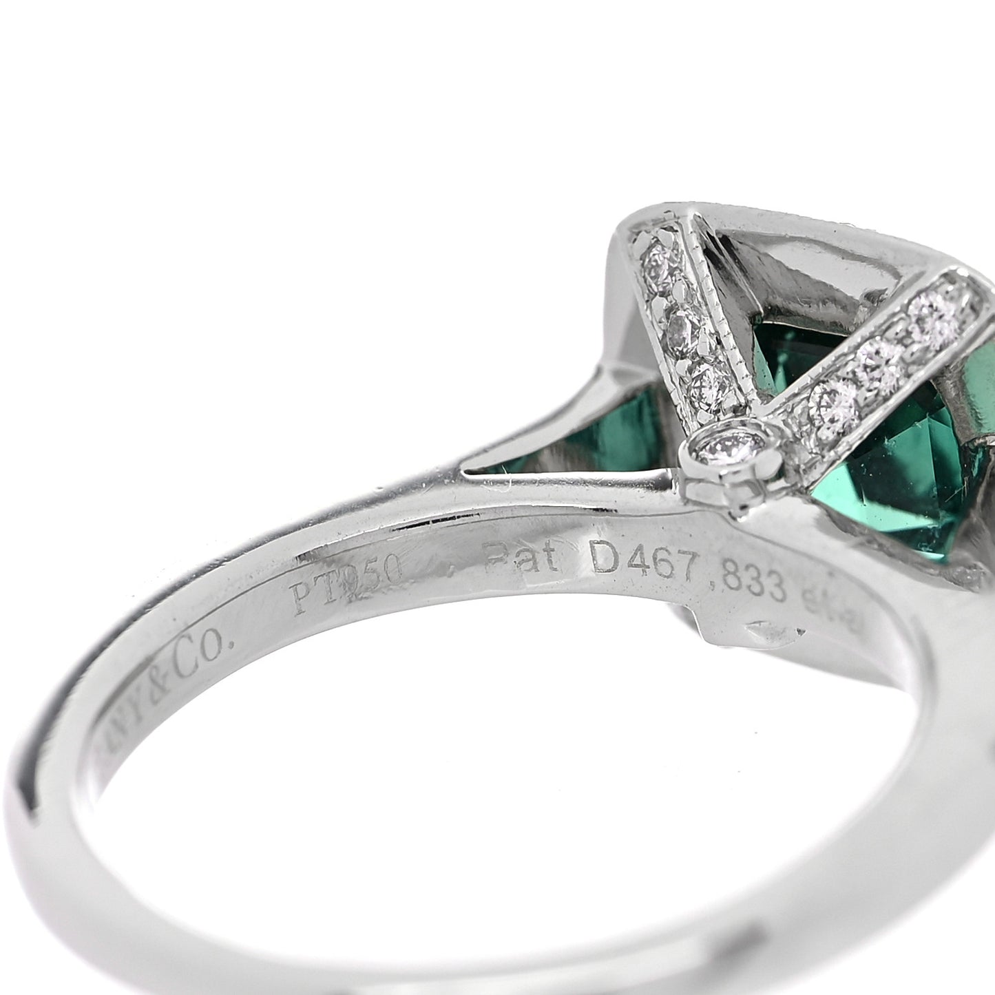Platinum Diamond Green Tourmaline Legacy Ring 46 3.75