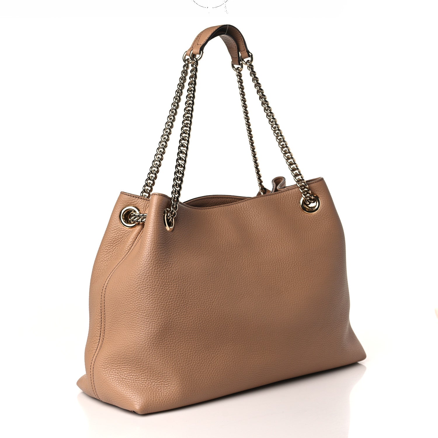 Gucci Pebbled Calfskin Medium Soho Chain Shoulder Bag Camelia 3 of 9