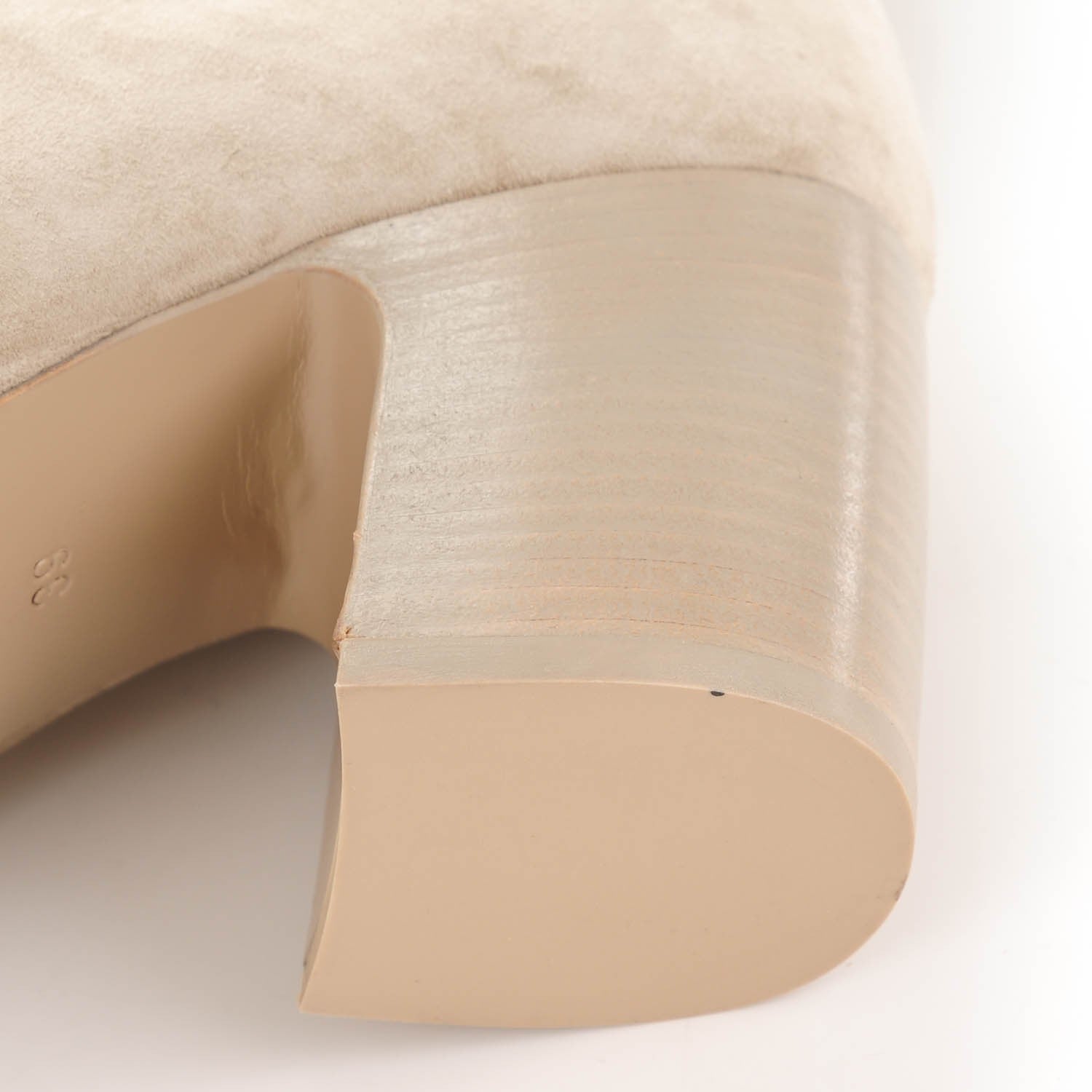 Chanel Suede Calfskin CC Short Boots 39 Beige 7 of 9