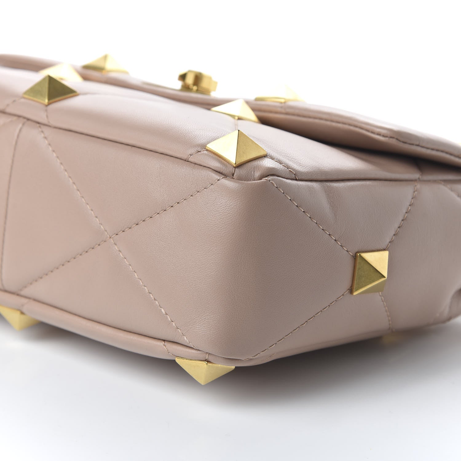 Valentino Garavani Nappa Large Roman Stud Shoulder Bag Rose Cannelle 7 of 9