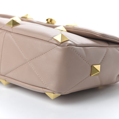 Valentino Garavani Nappa Large Roman Stud Shoulder Bag Rose Cannelle 7 of 9