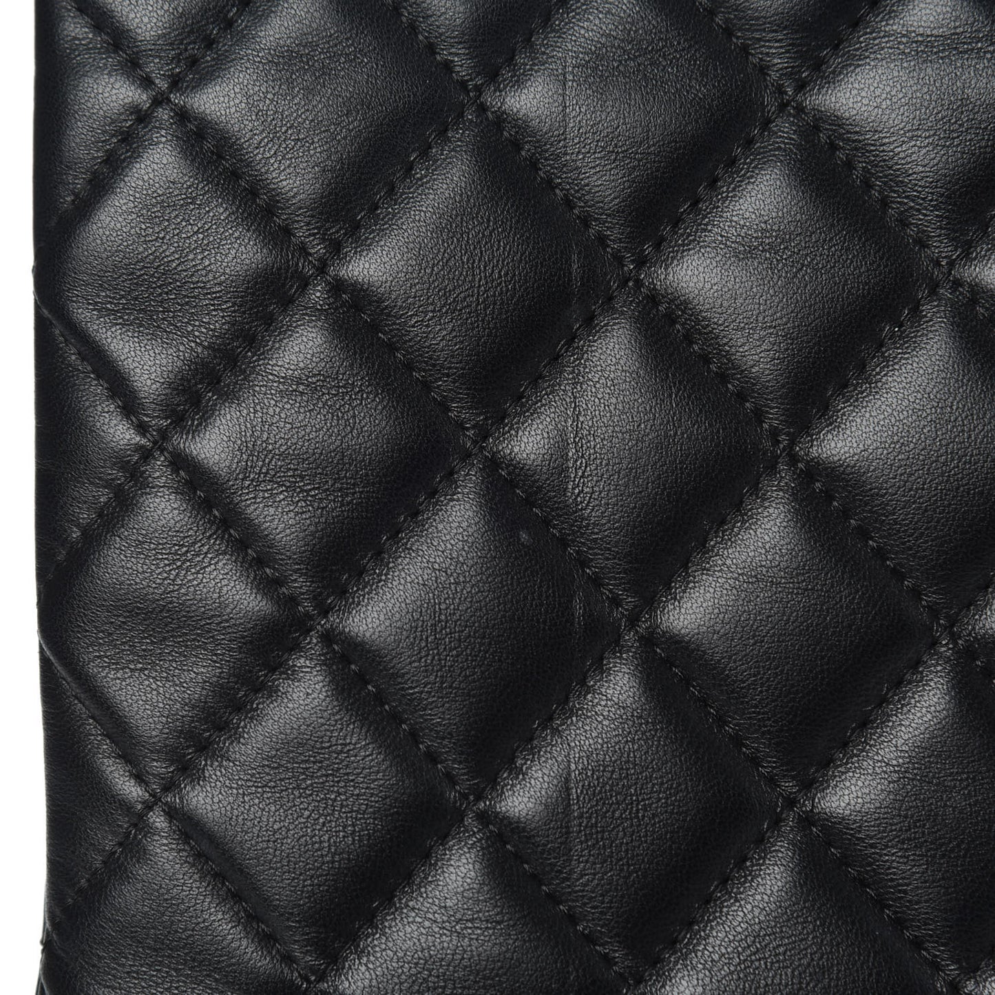 Lambskin Quilted Medium Cosmetic Case Black