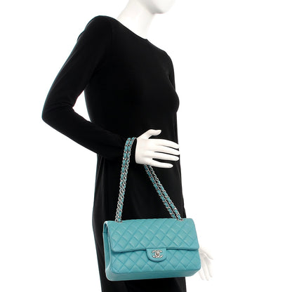 Chanel Lambskin Medium Double Flap Turquoise 2 of 14