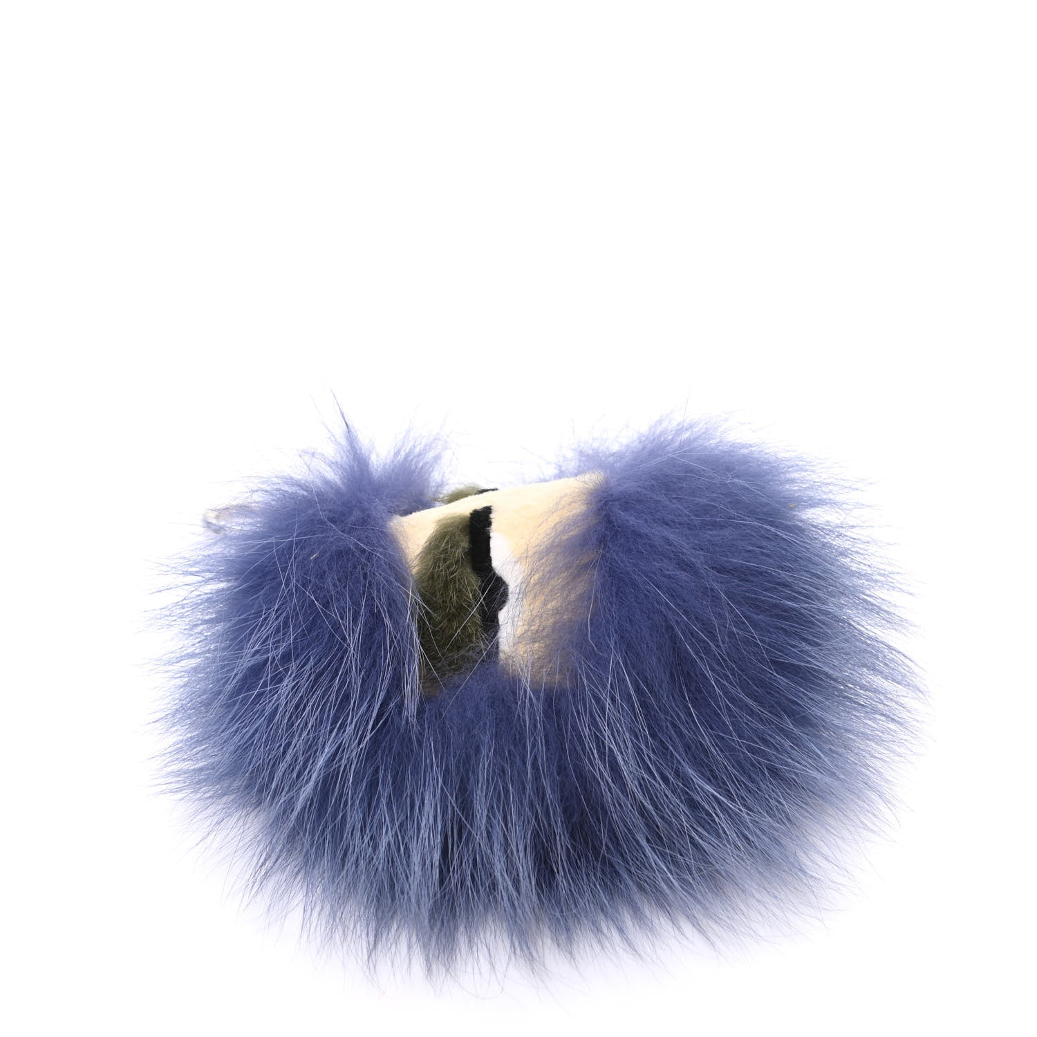Fendi Fox Mink Rabbit Fur Vitello Flamingo Kooky Monster Bag Bug Charm Cassis Black Multicolor 5 of 5