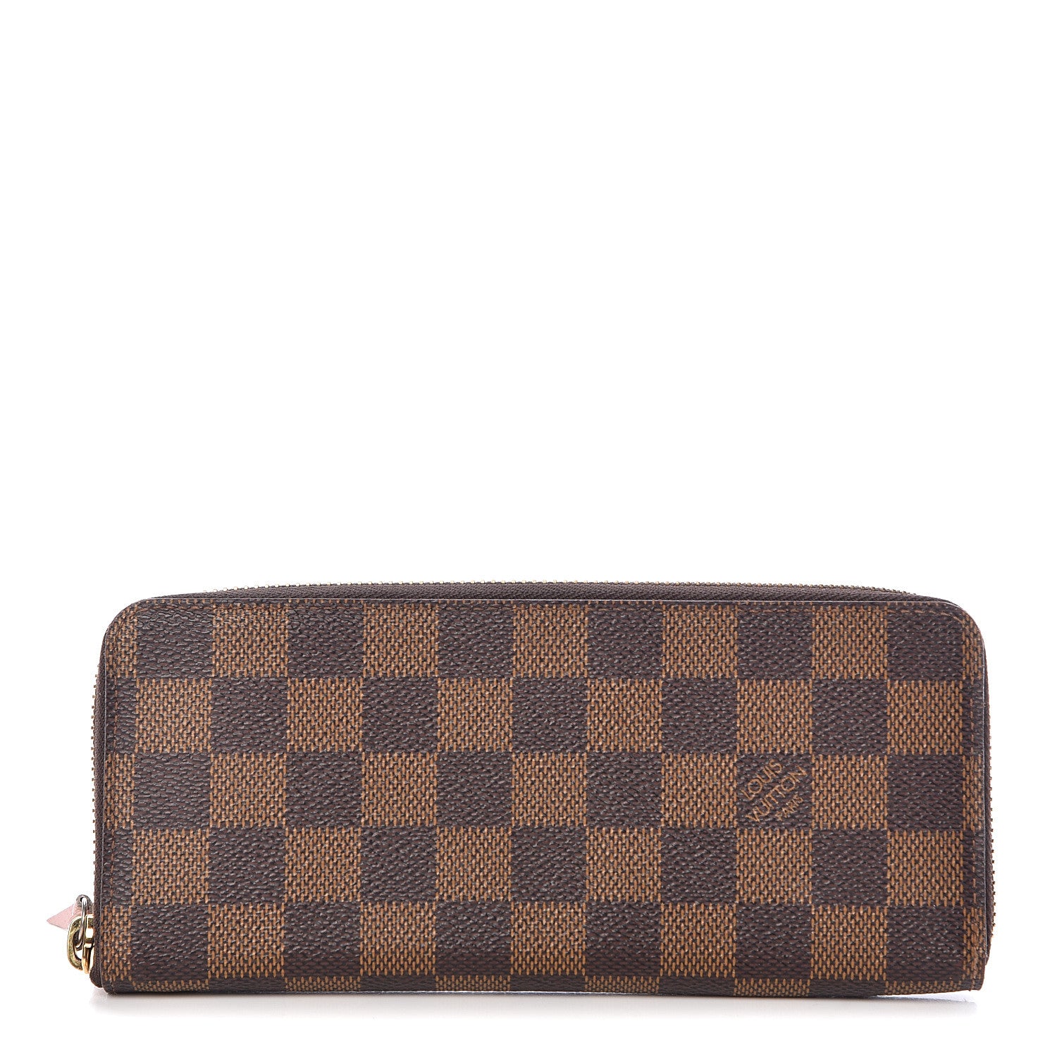 Louis Vuitton Damier Ebene Clemence Wallet Rose Ballerine 1 of 8