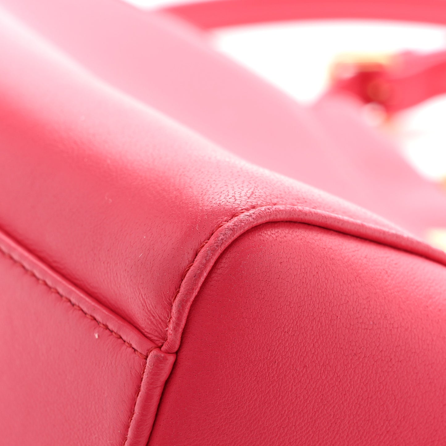 Nappa Stacked Bar Mini Peekaboo Iconic Satchel Lampone