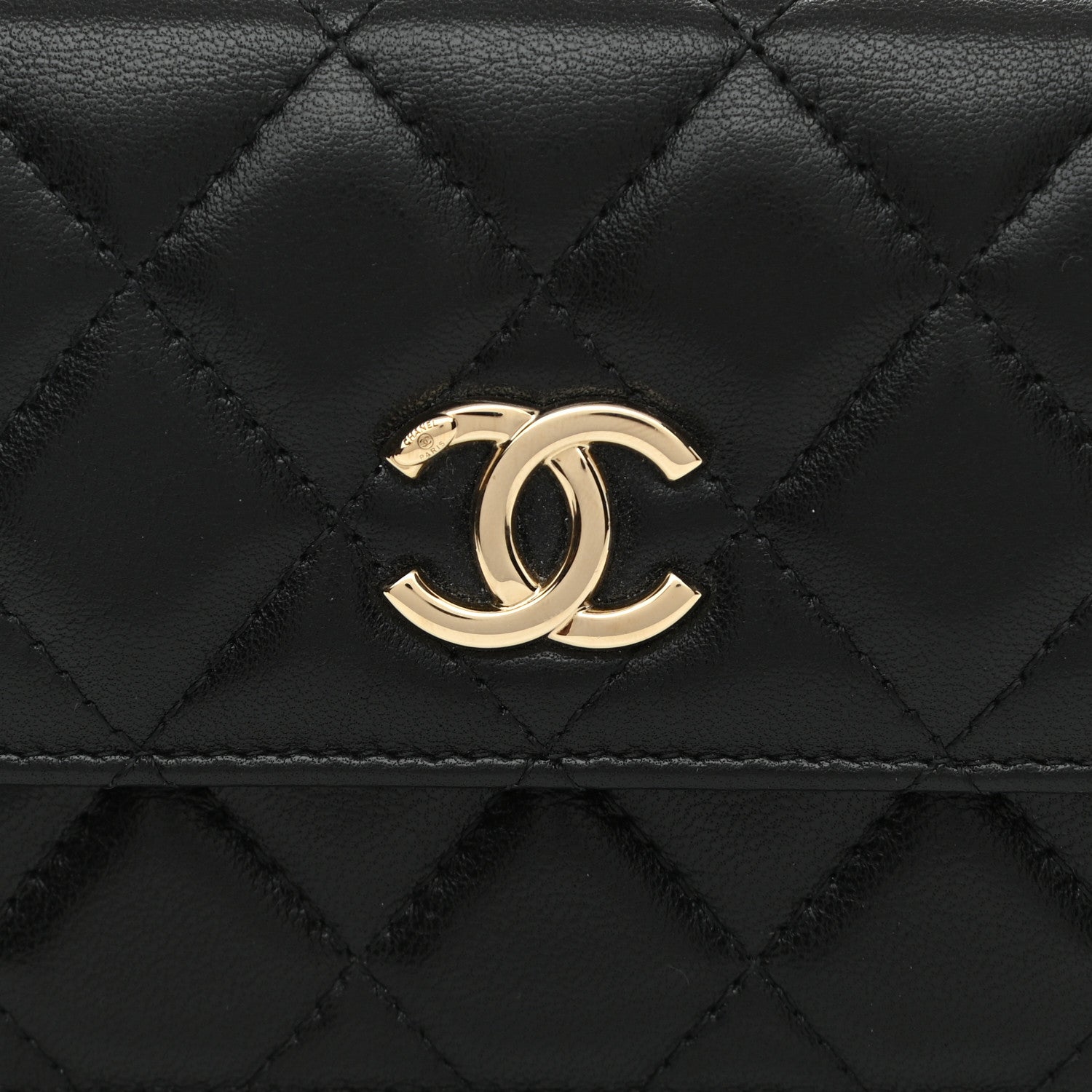Chanel Shiny Lambskin Ribbon Quilted Flap Belt Bag Black 9 of 10