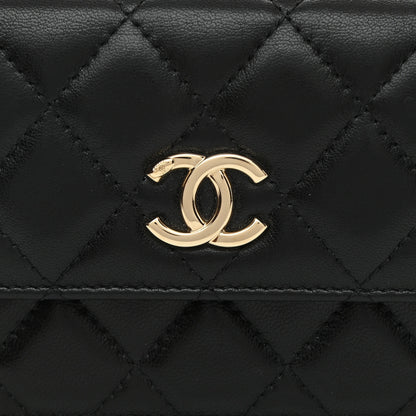 Chanel Shiny Lambskin Ribbon Quilted Flap Belt Bag Black 9 of 10