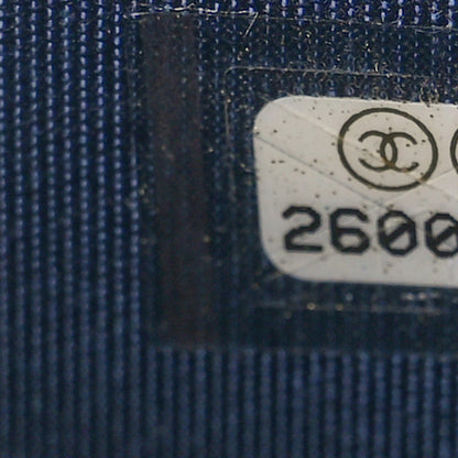 Chanel Caviar Quilted Boy Zip Around Coin Purse Wallet Navy Blue 7 of 10