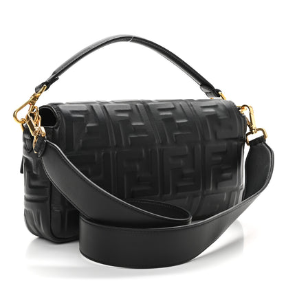 Fendi Nappa FF 1974 Embossed Baguette Black 3 of 11