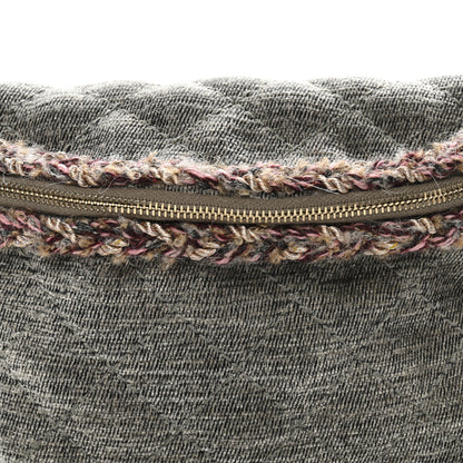Chanel Wool Velvet Quilted Parisian Stroll Belt Bag Grey 7 of 10