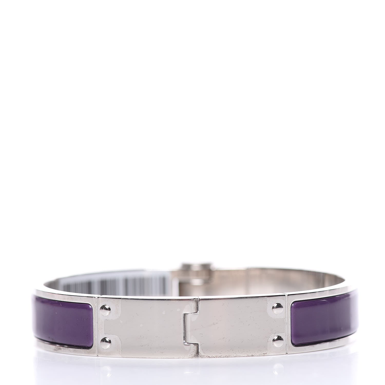 Hermes Enamel Charniere Uni Narrow Hinged Bracelet M Raisin 3 of 4