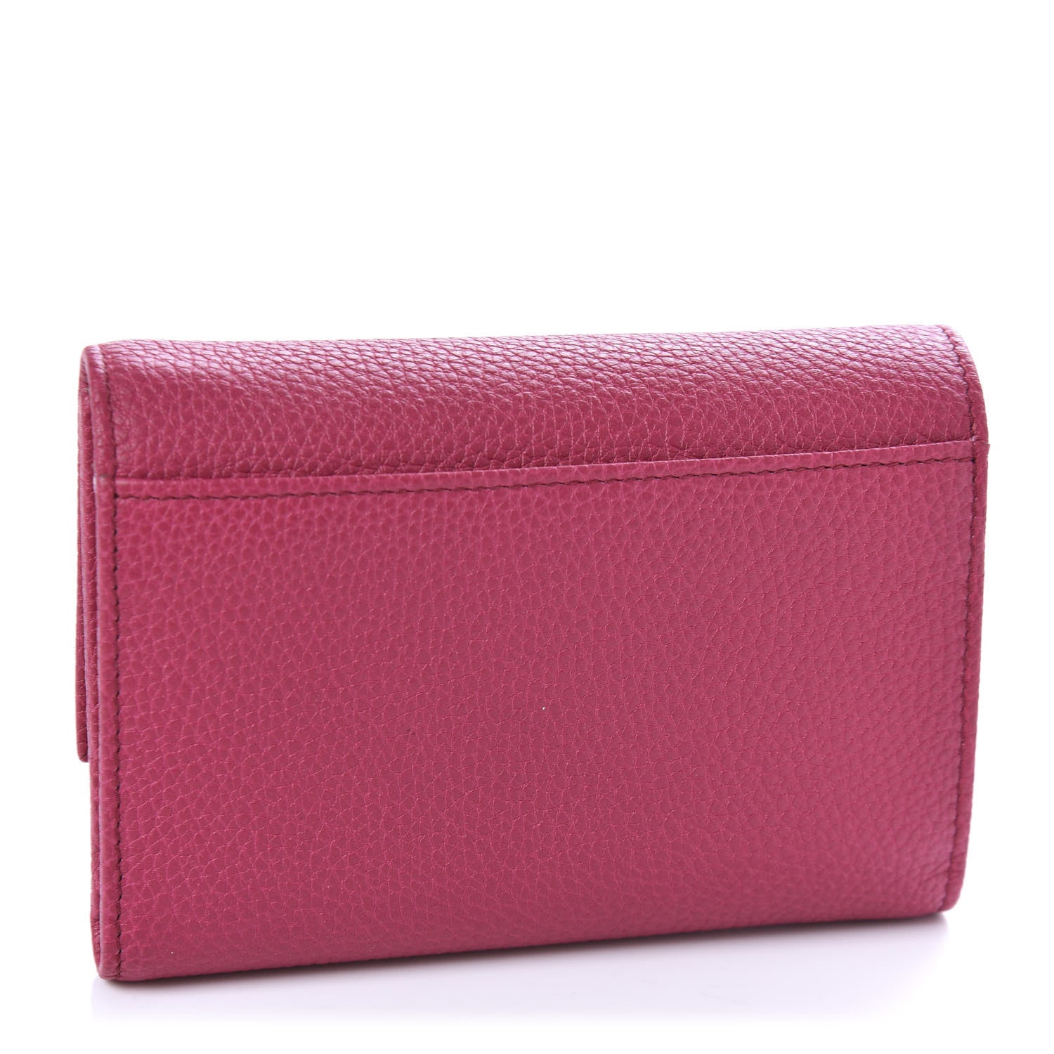 Dolce & Gabbana Pebbled Calfskin French Flap Wallet Fuxia 3 of 7