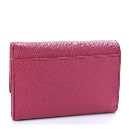Dolce & Gabbana Pebbled Calfskin French Flap Wallet Fuxia 3 of 7