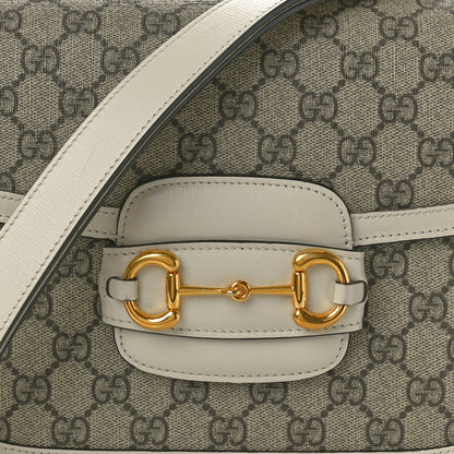 Gucci GG Supreme Monogram Horsebit 1955 Shoulder Bag Beige Mystic White 8 of 10
