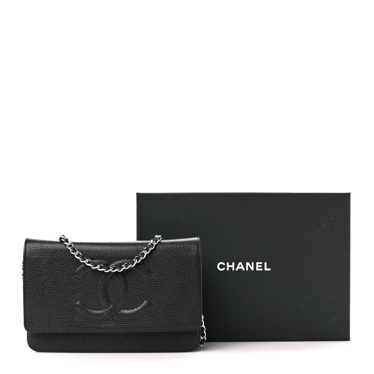 Chanel Caviar Timeless CC Wallet on Chain WOC Black 12 of 12
