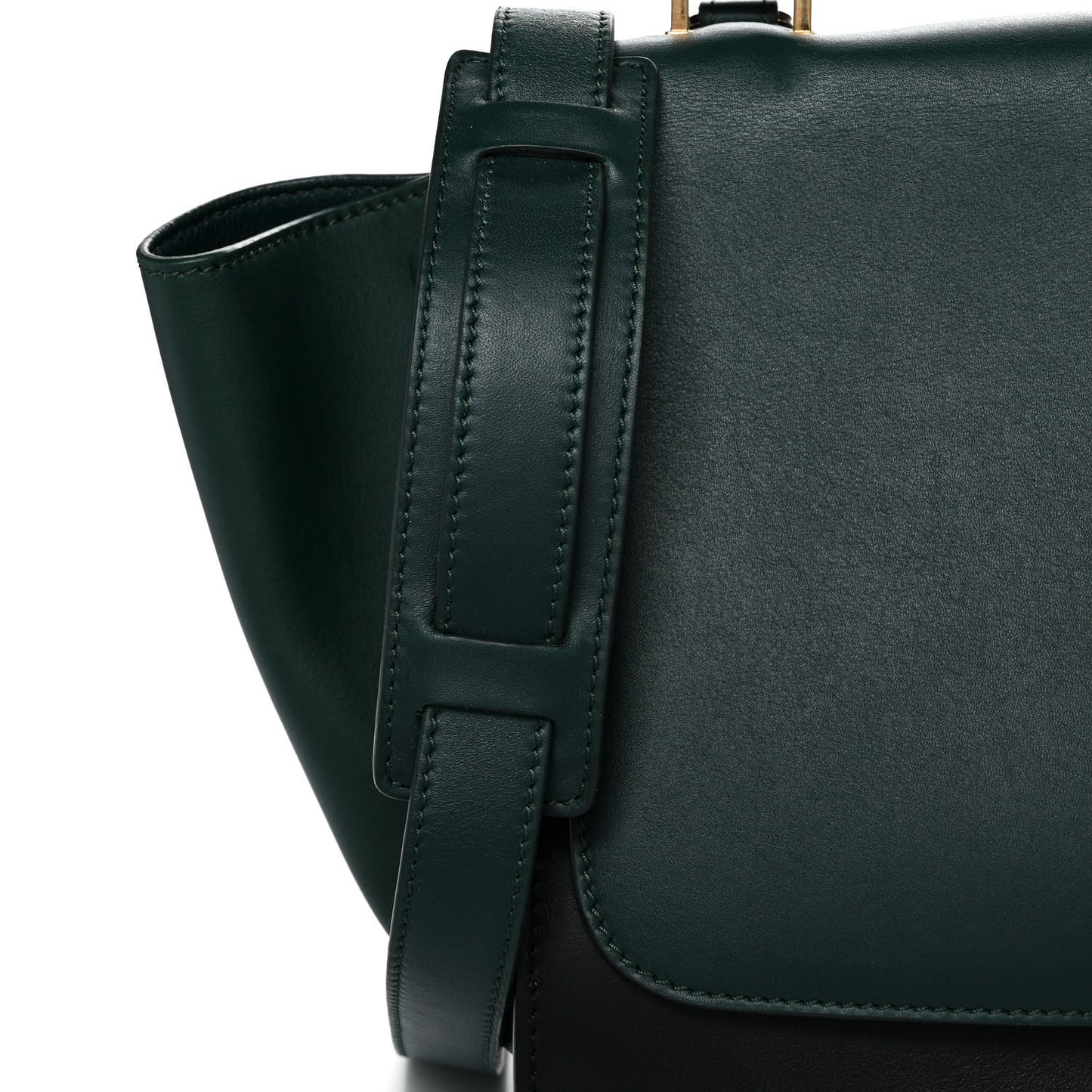 Smooth Calfskin Medium Trapeze Bottle Green