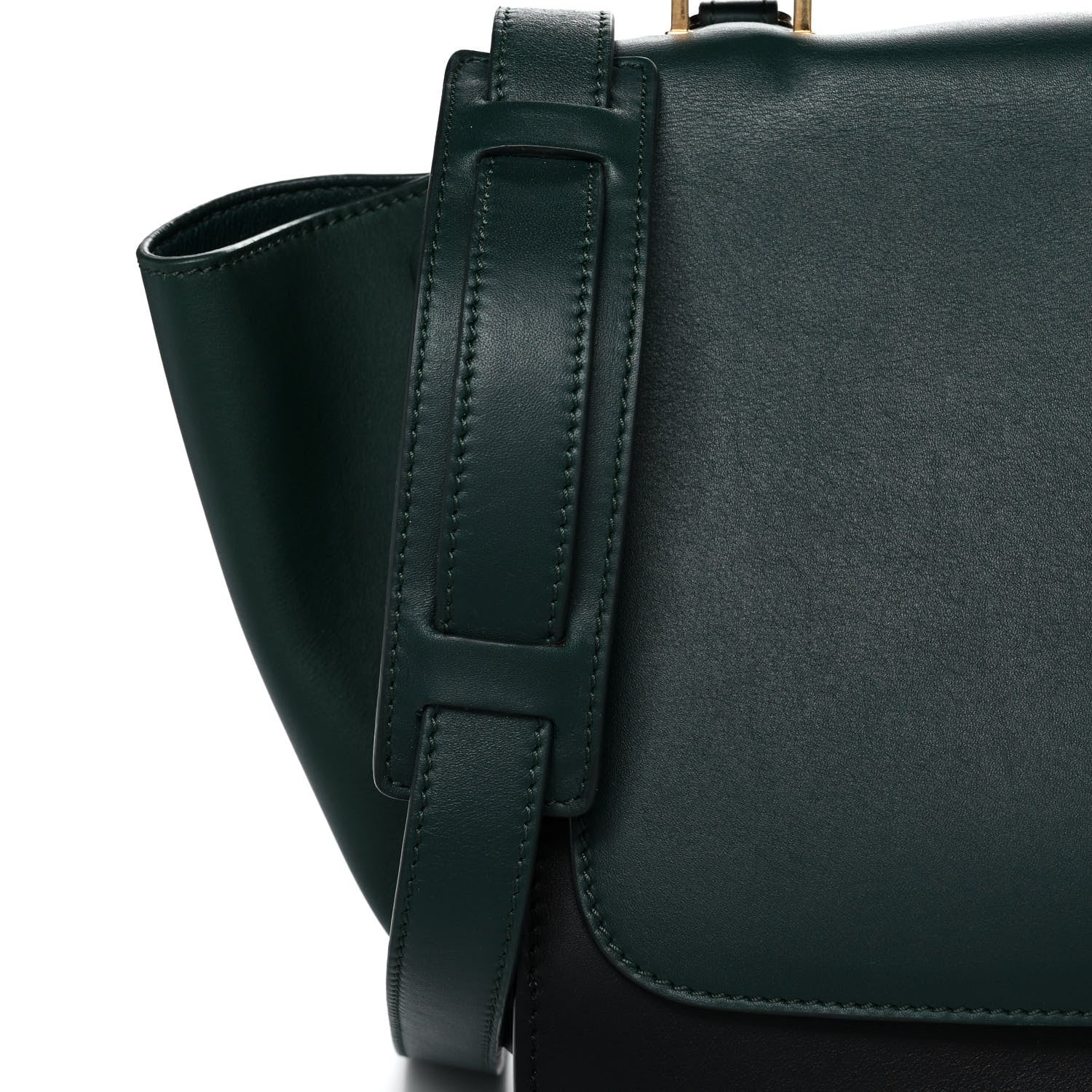 Celine Smooth Calfskin Medium Trapeze Bottle Green 7 of 14